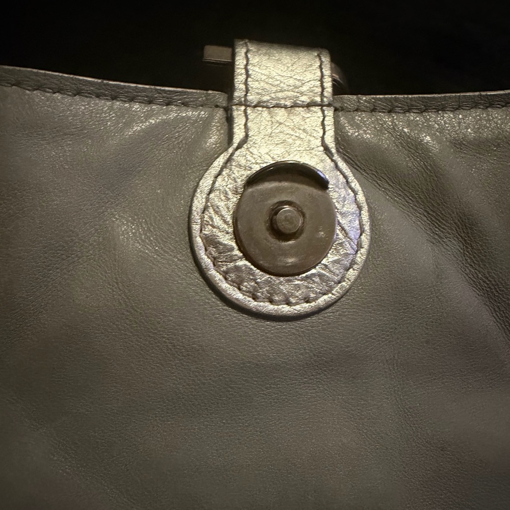 Balenciaga Metallic Silver Quilted Shoulder Bag - Picture 10 of 16